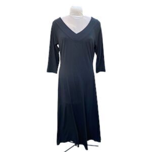 Newport News V-Neck Maxi Dress Black Sz. XL Vtg. Y2K 1990’s